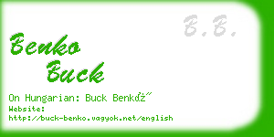 benko buck business card